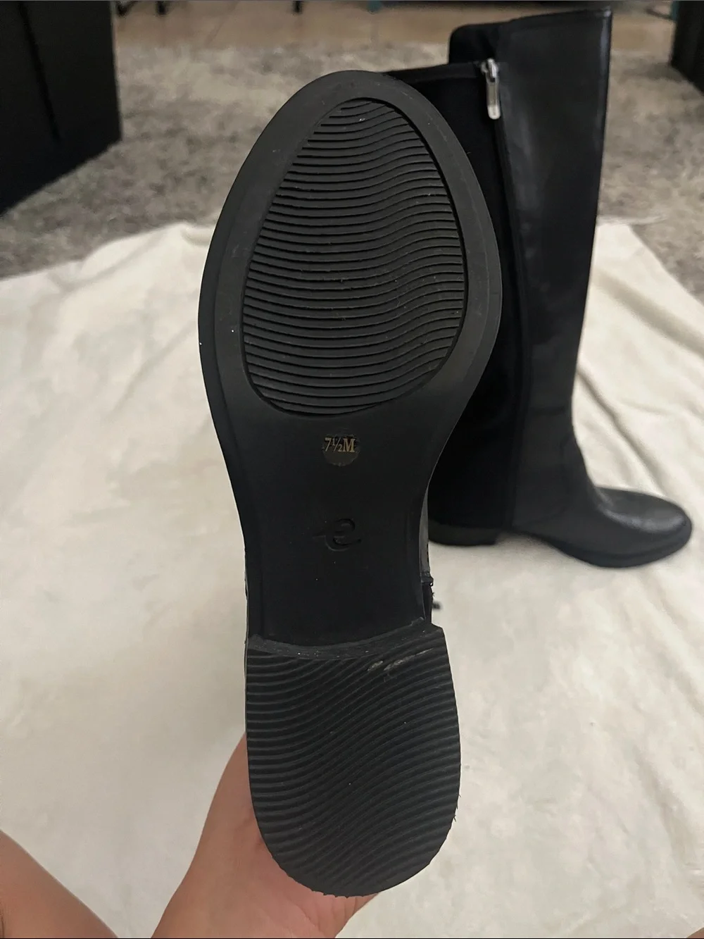 Women's Tall Black Leather Riding Boots
